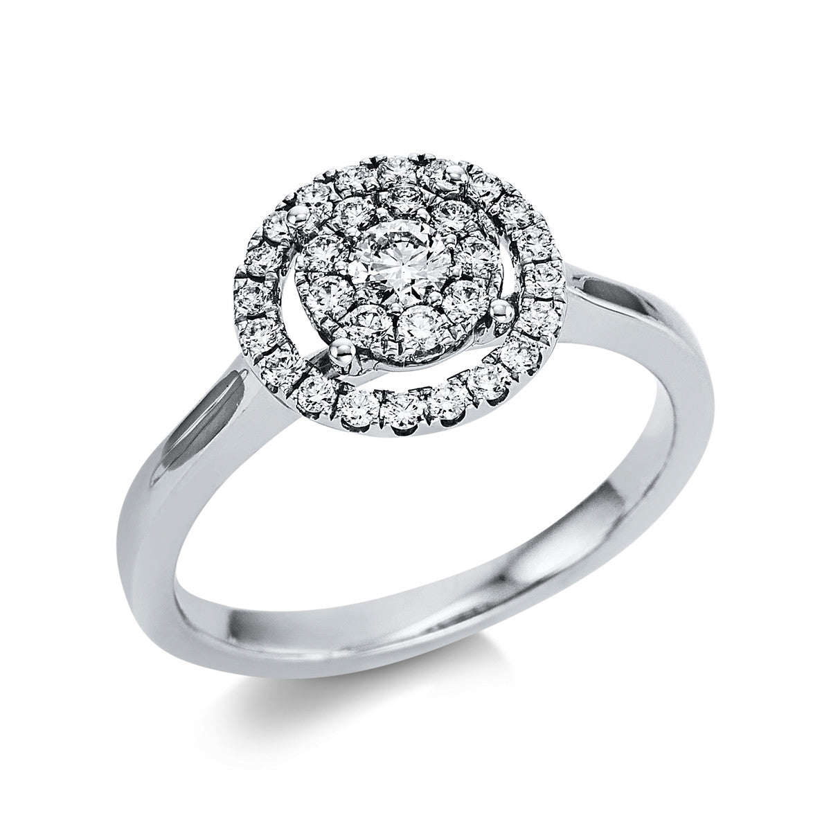diamond full cut modern woman ring in white gold