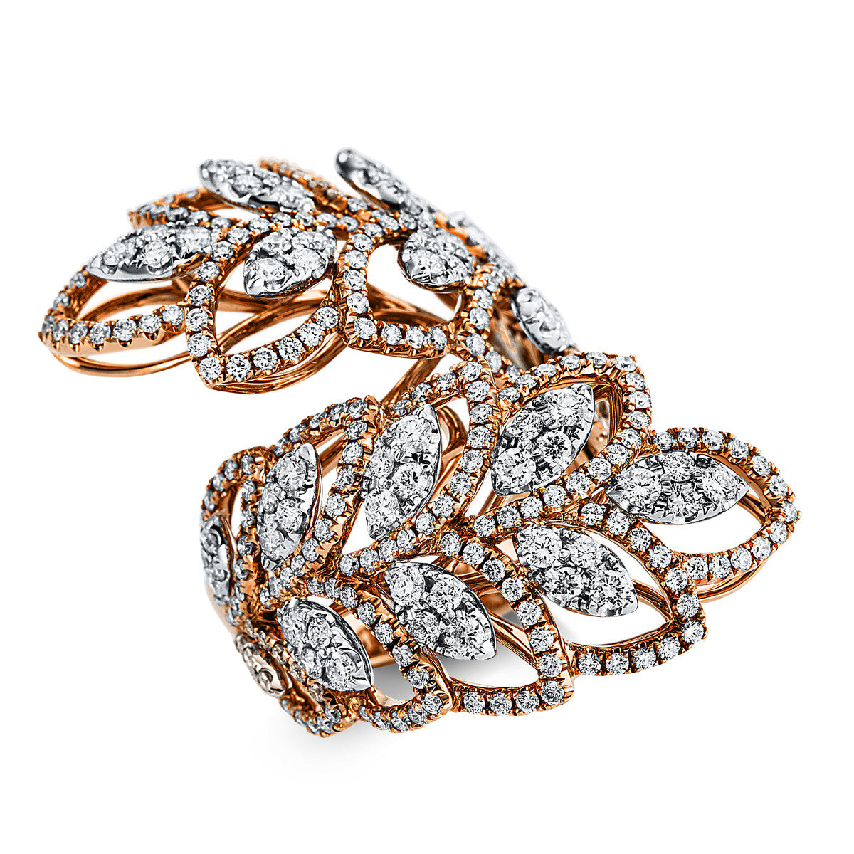 diamond full cut exclusive ring in whitegold / rosegold