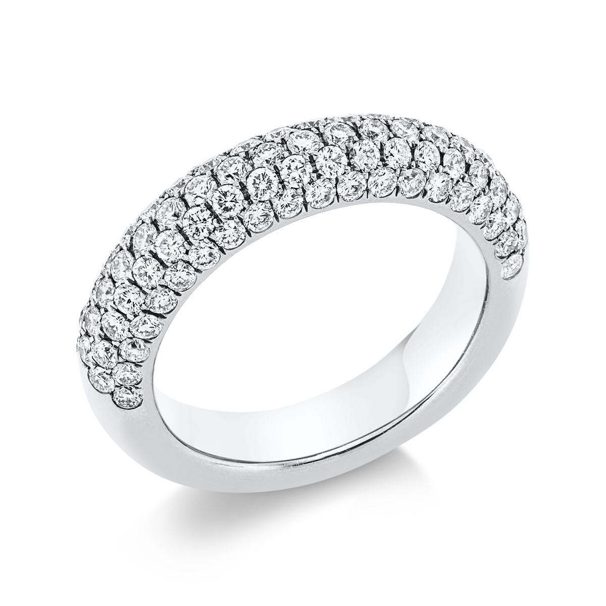 diamond full cut pavé ring in white gold