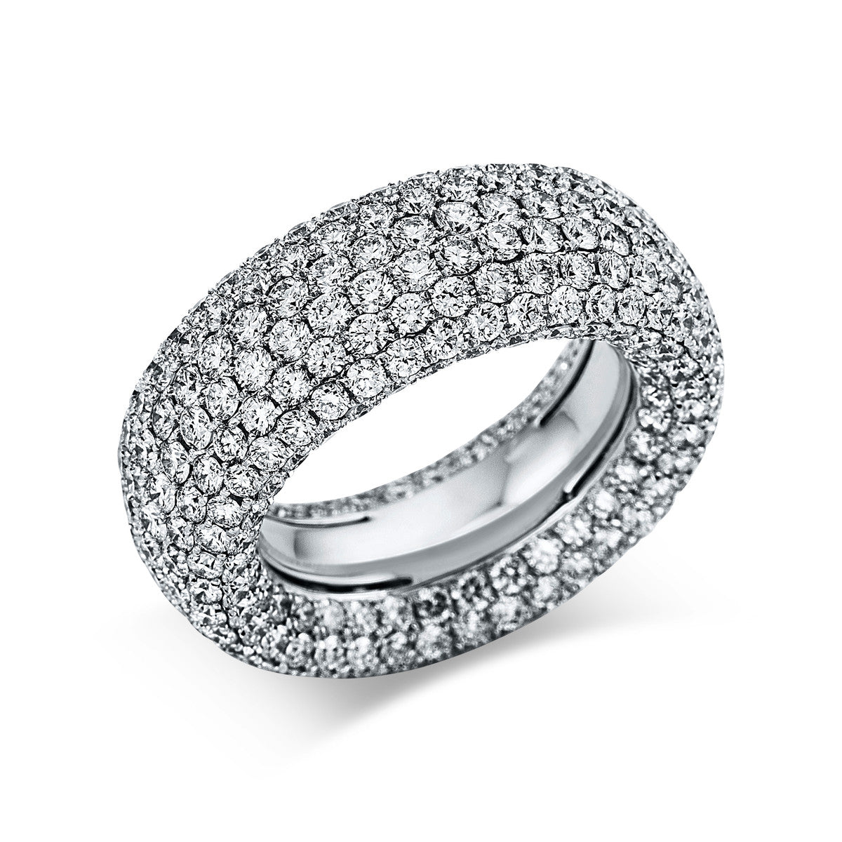 diamond full cut pavé ring in white gold