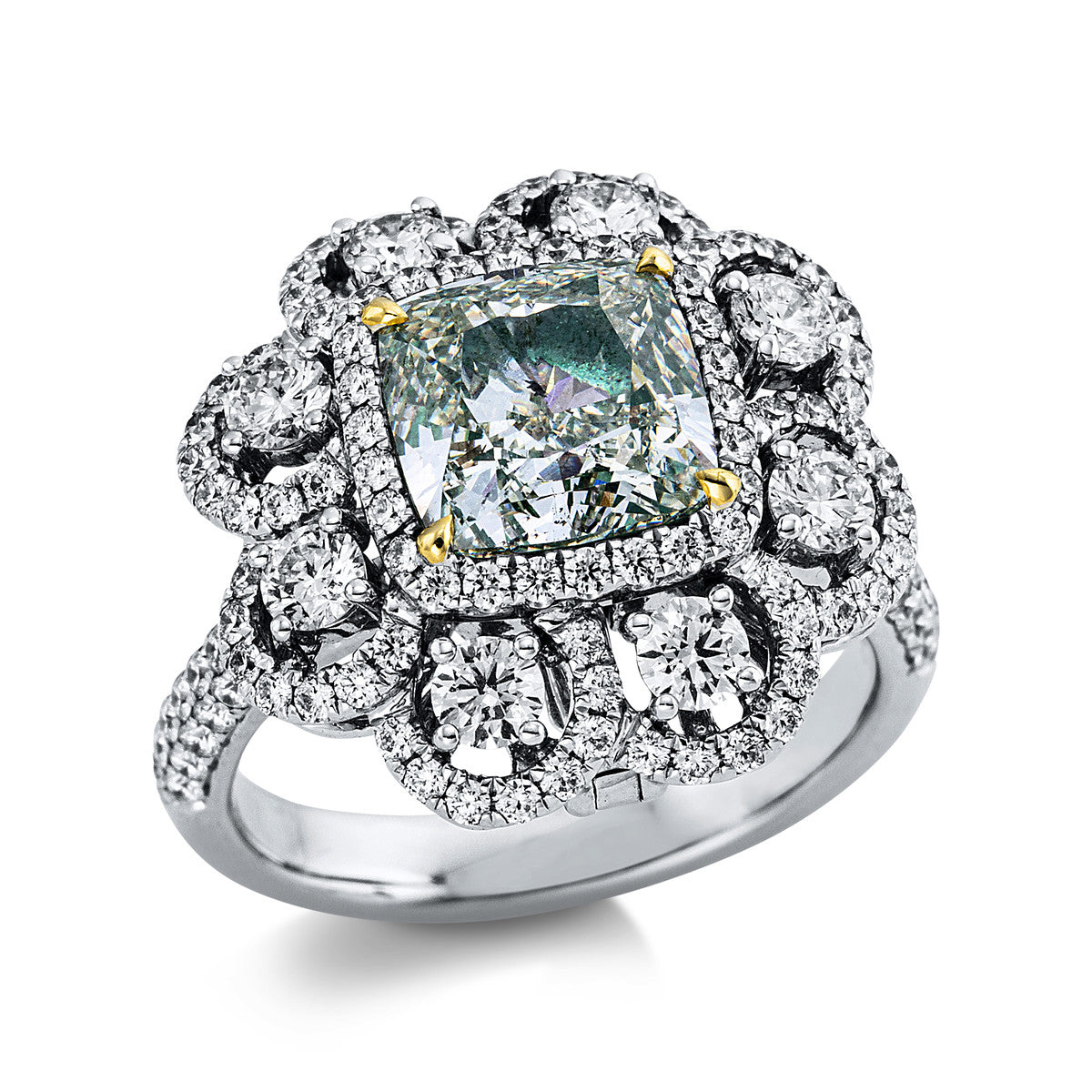 Ring met gekleurde diamanten - 1X413