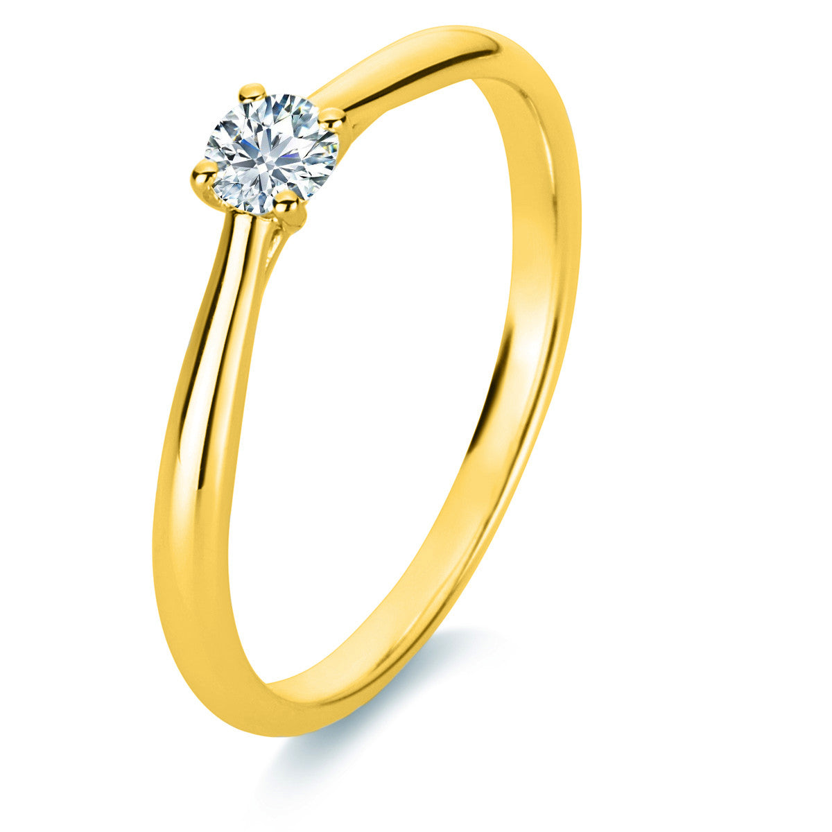 diamond full cut solitaire ring in yellow gold