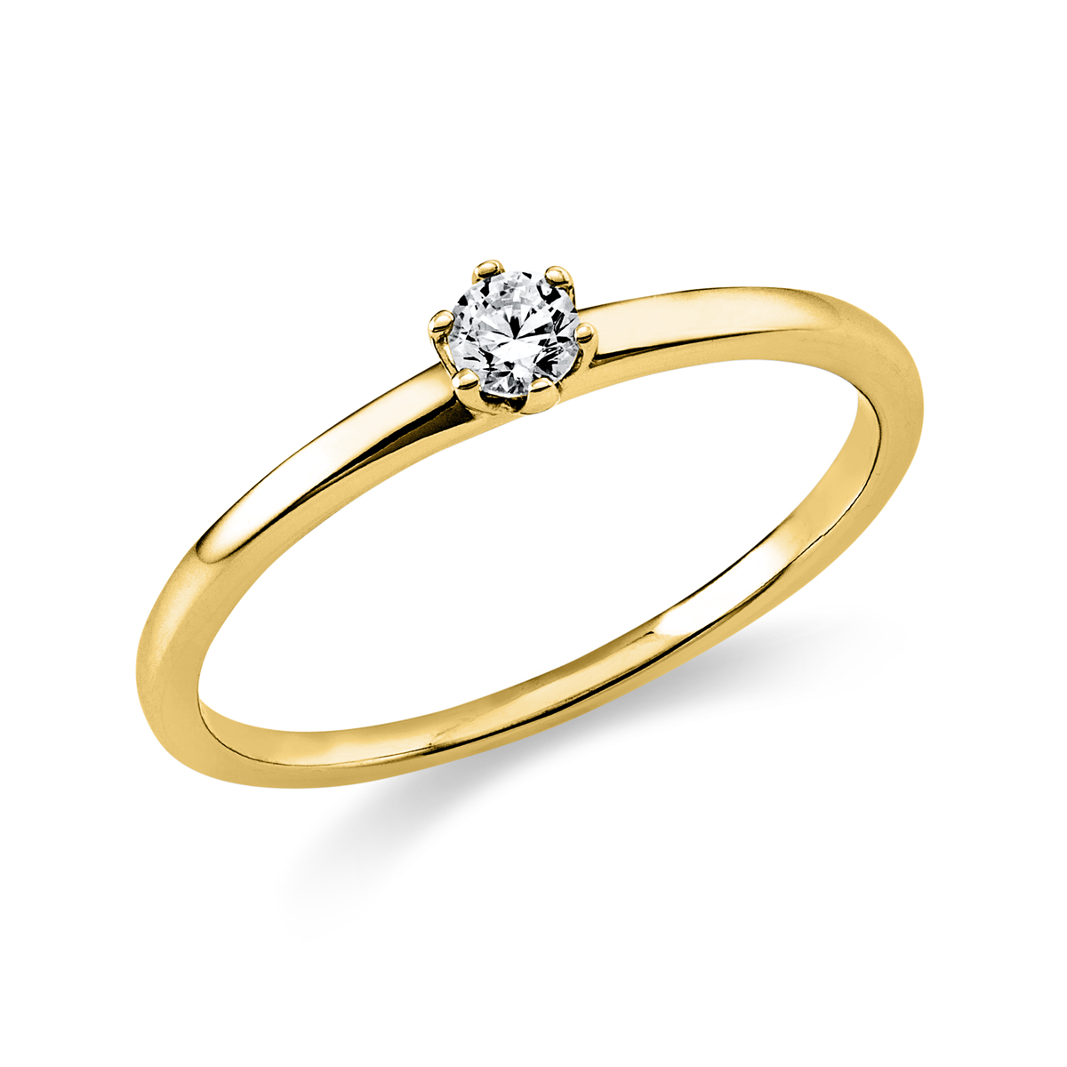 diamond full cut solitaire ring in yellow gold