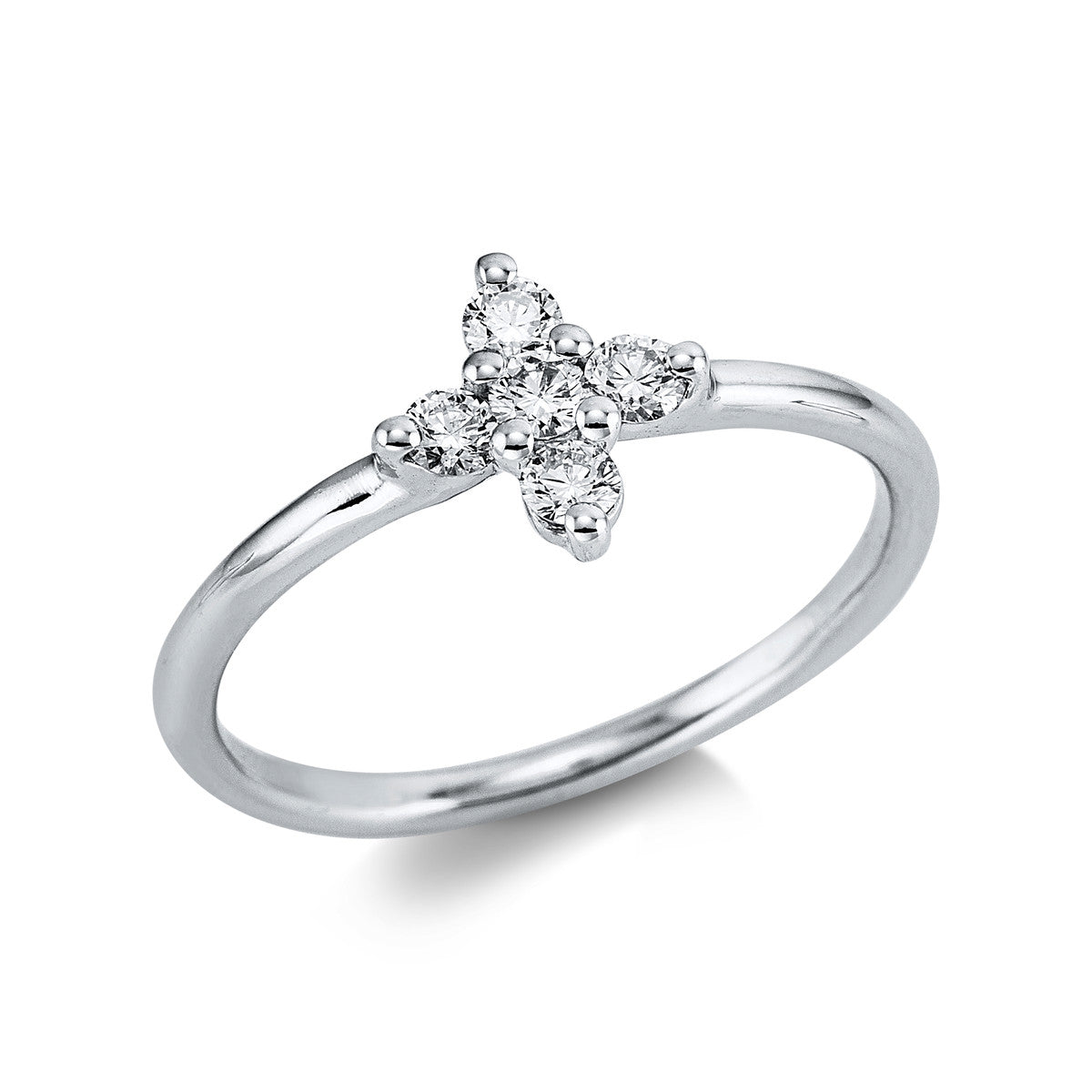 diamond full cut modern woman ring in white gold