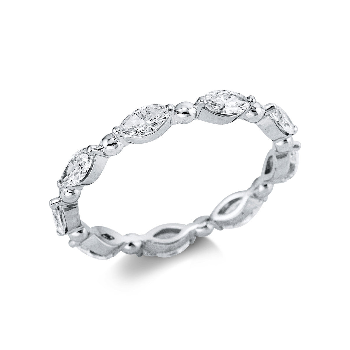 marquise modern woman ring in white gold