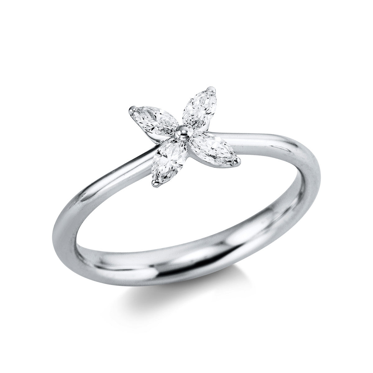 marquise multi-stone ring in white gold