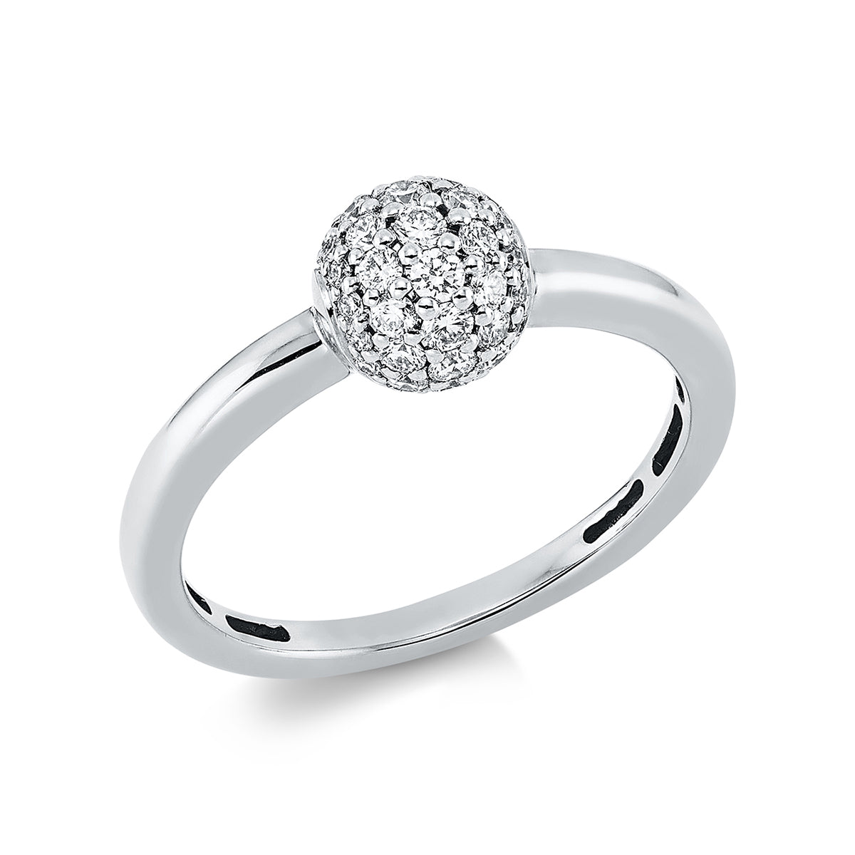 diamond full cut pavé ring in white gold