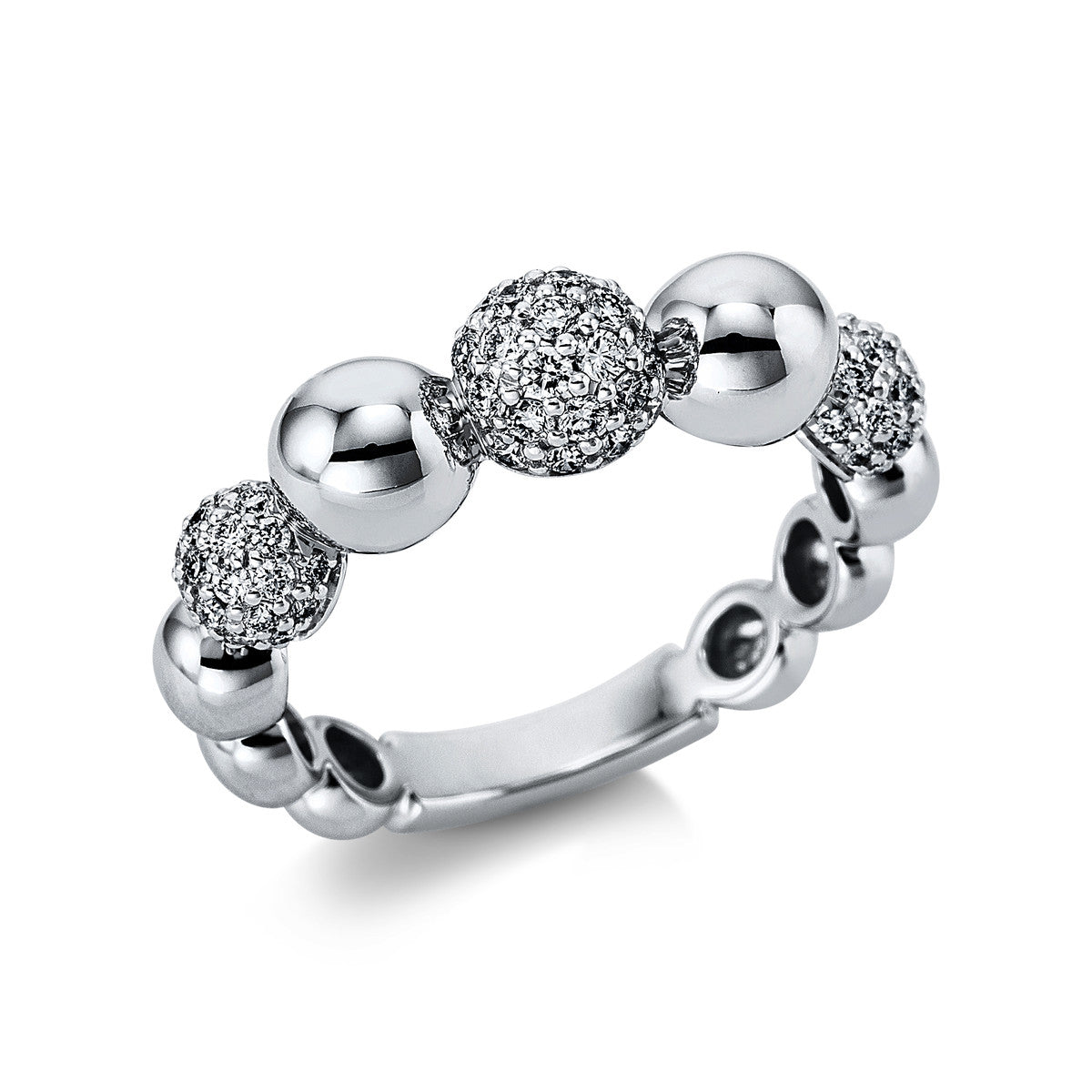diamond full cut pavé ring in white gold