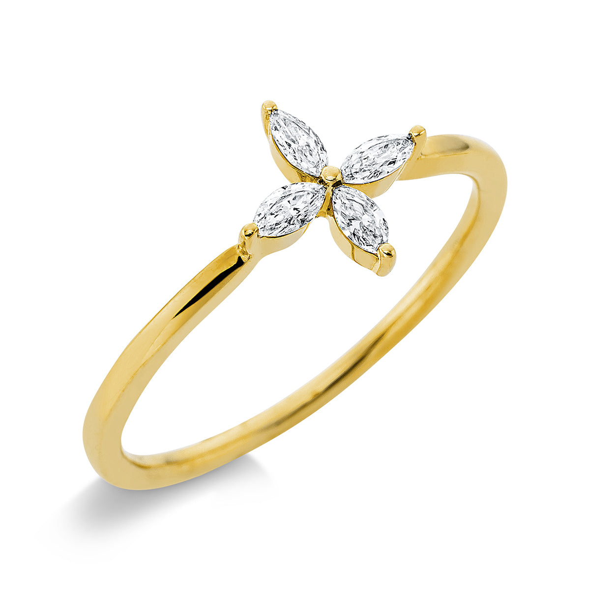marquise modern woman ring in yellow gold