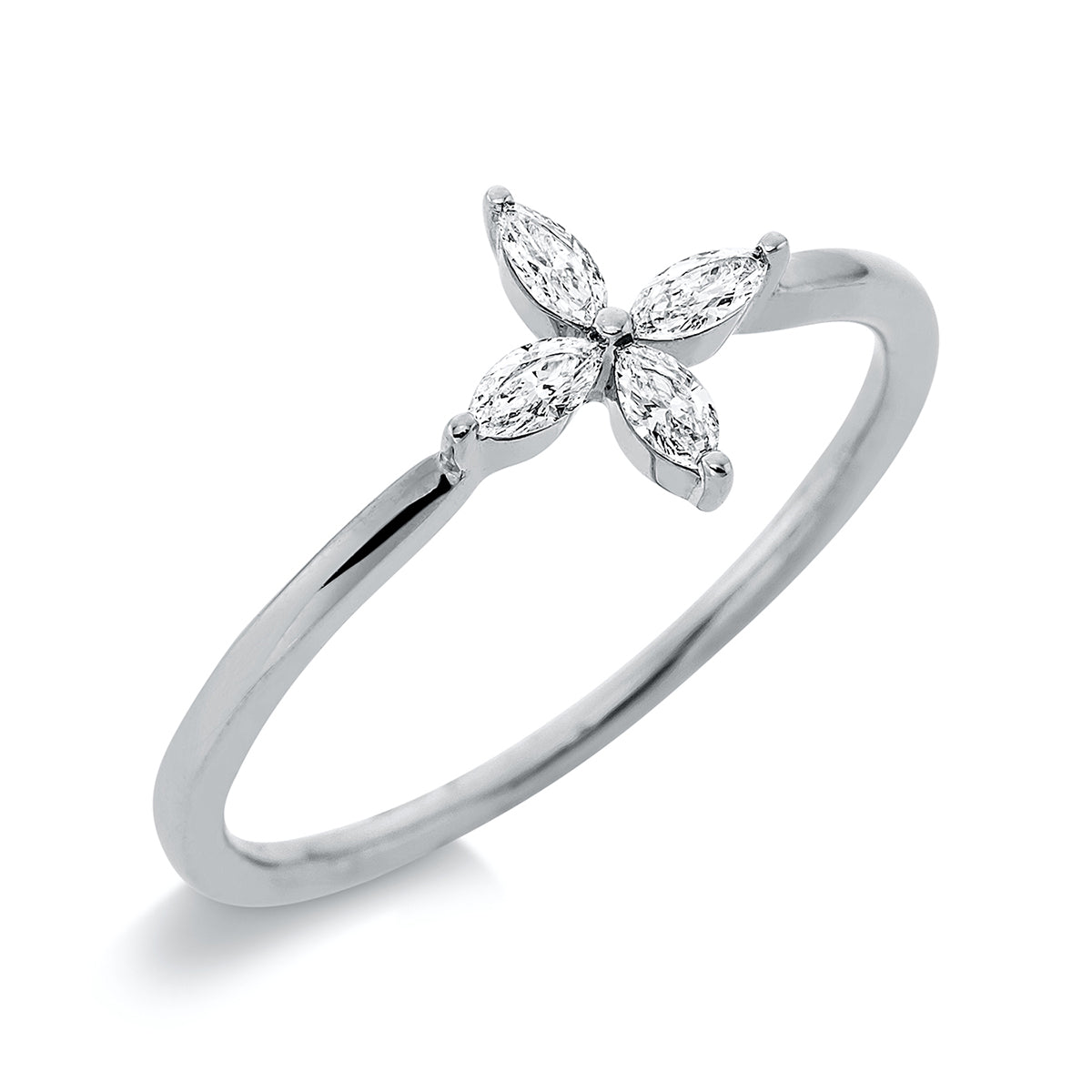 marquise modern woman ring in white gold