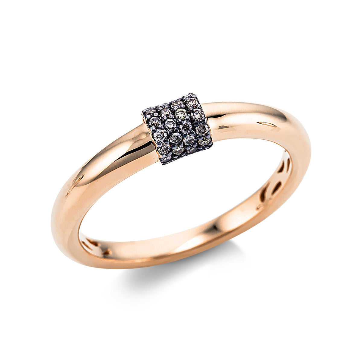 diamond full cut pavé ring in red gold