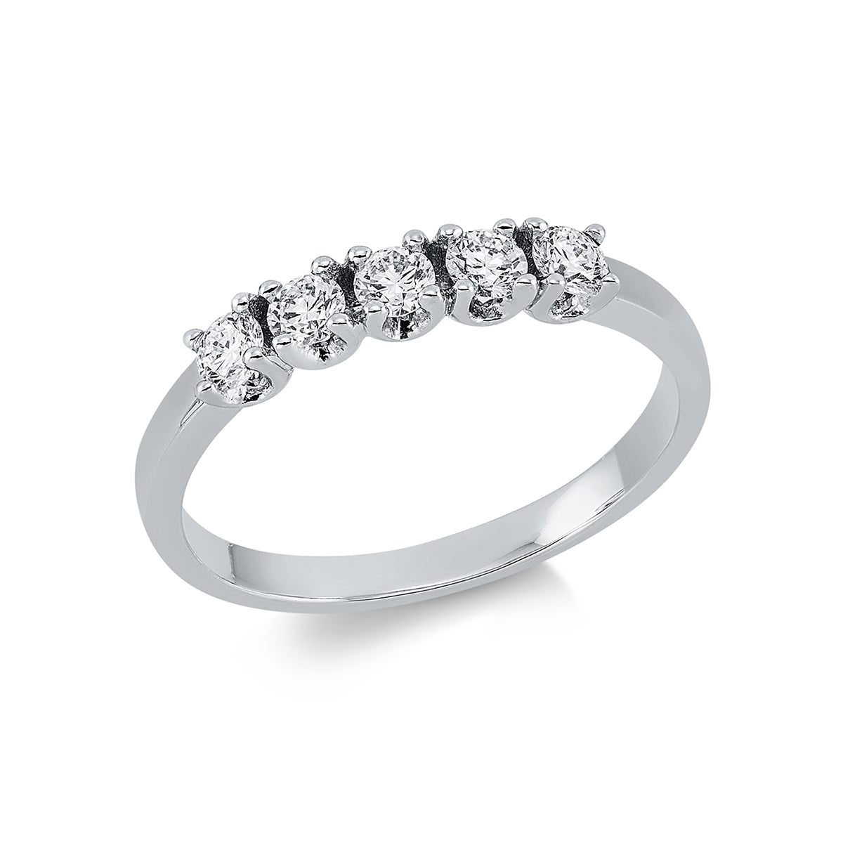 diamond full cut eternity half ring in white gold