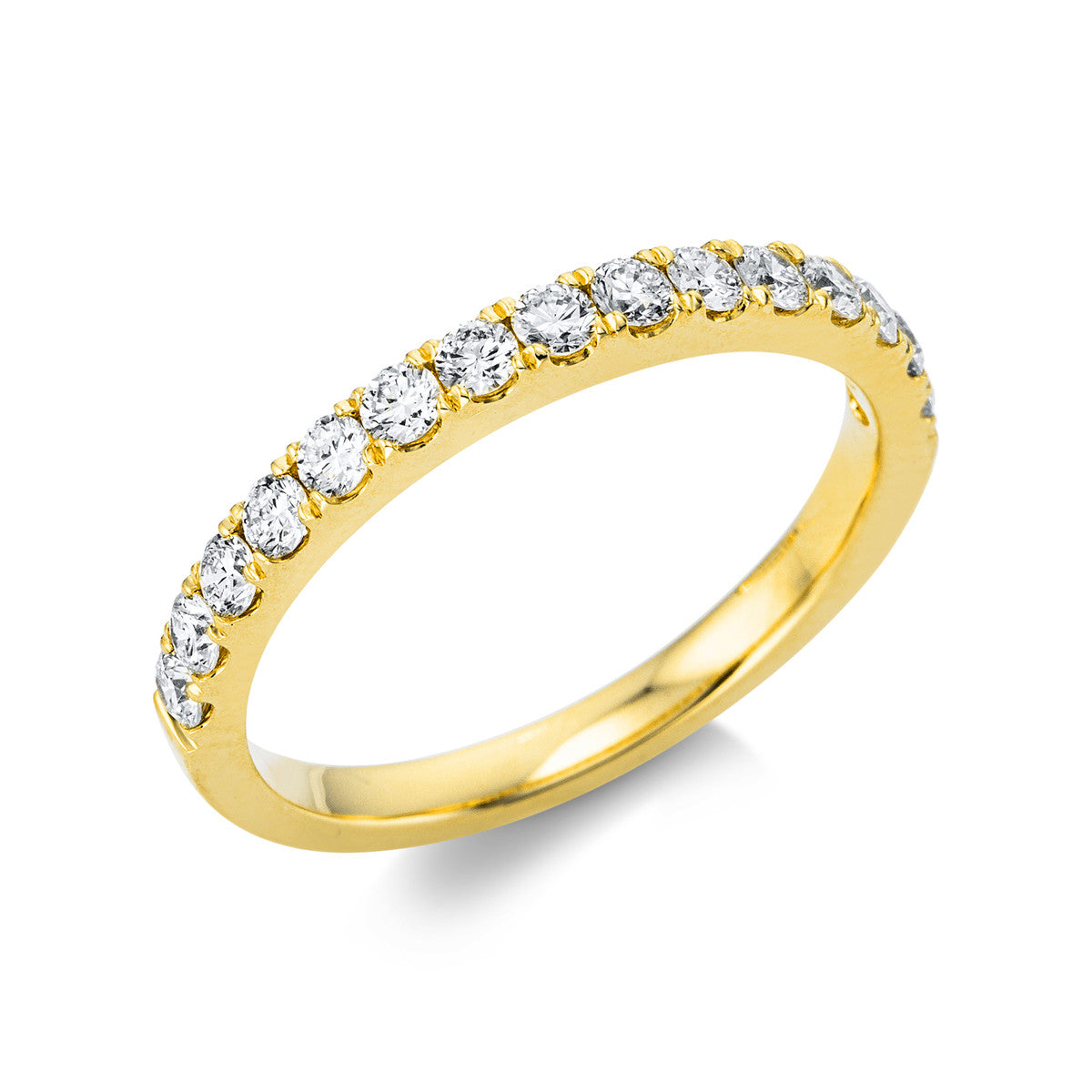 diamond full cut eternity half ring in yellow gold