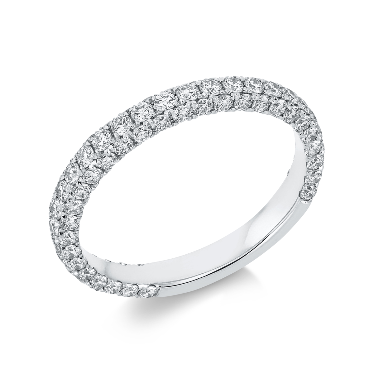 diamond full cut pavé ring in white gold