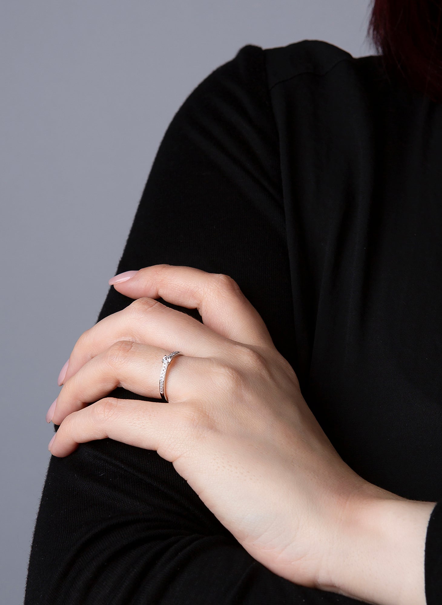 solitaire with accent stones ring - 1C487