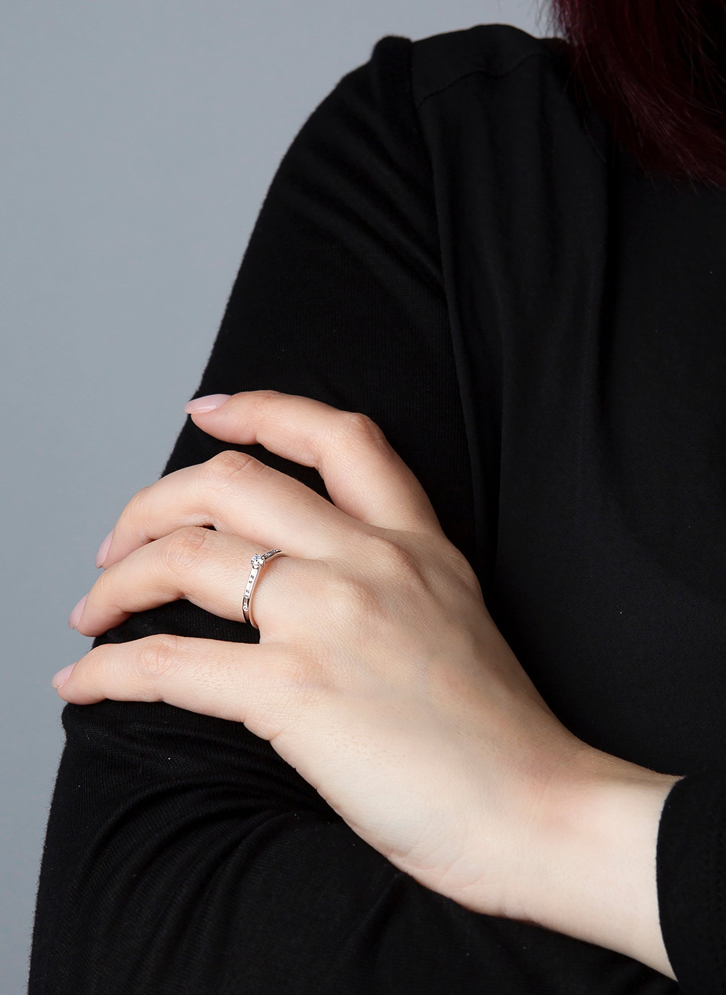 solitaire with accent stones ring - 1C855