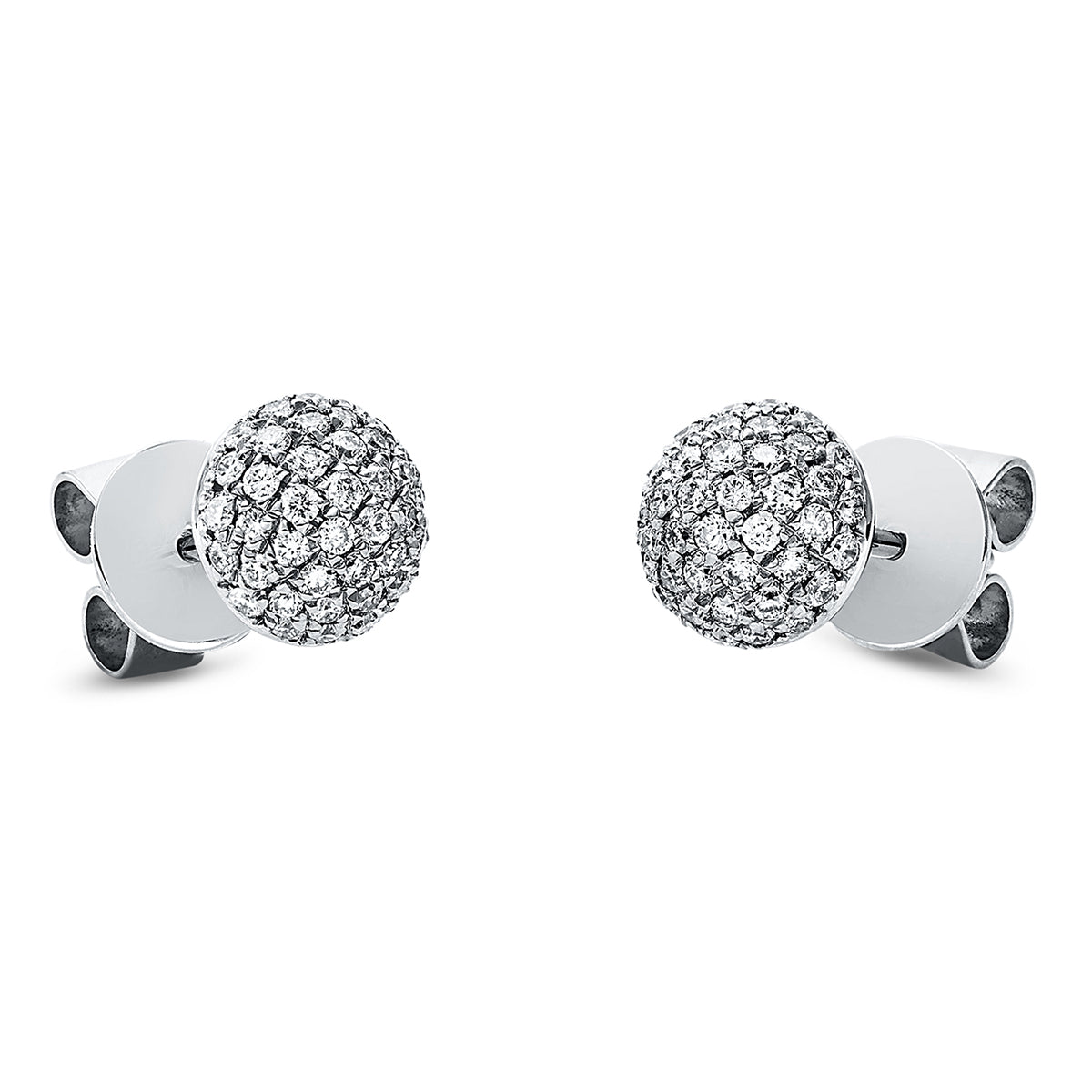diamond full cut pavé studs in white gold