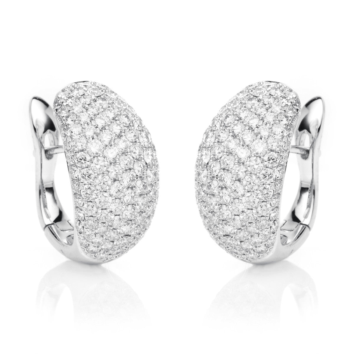diamond full cut pavé hoops & huggies in white gold