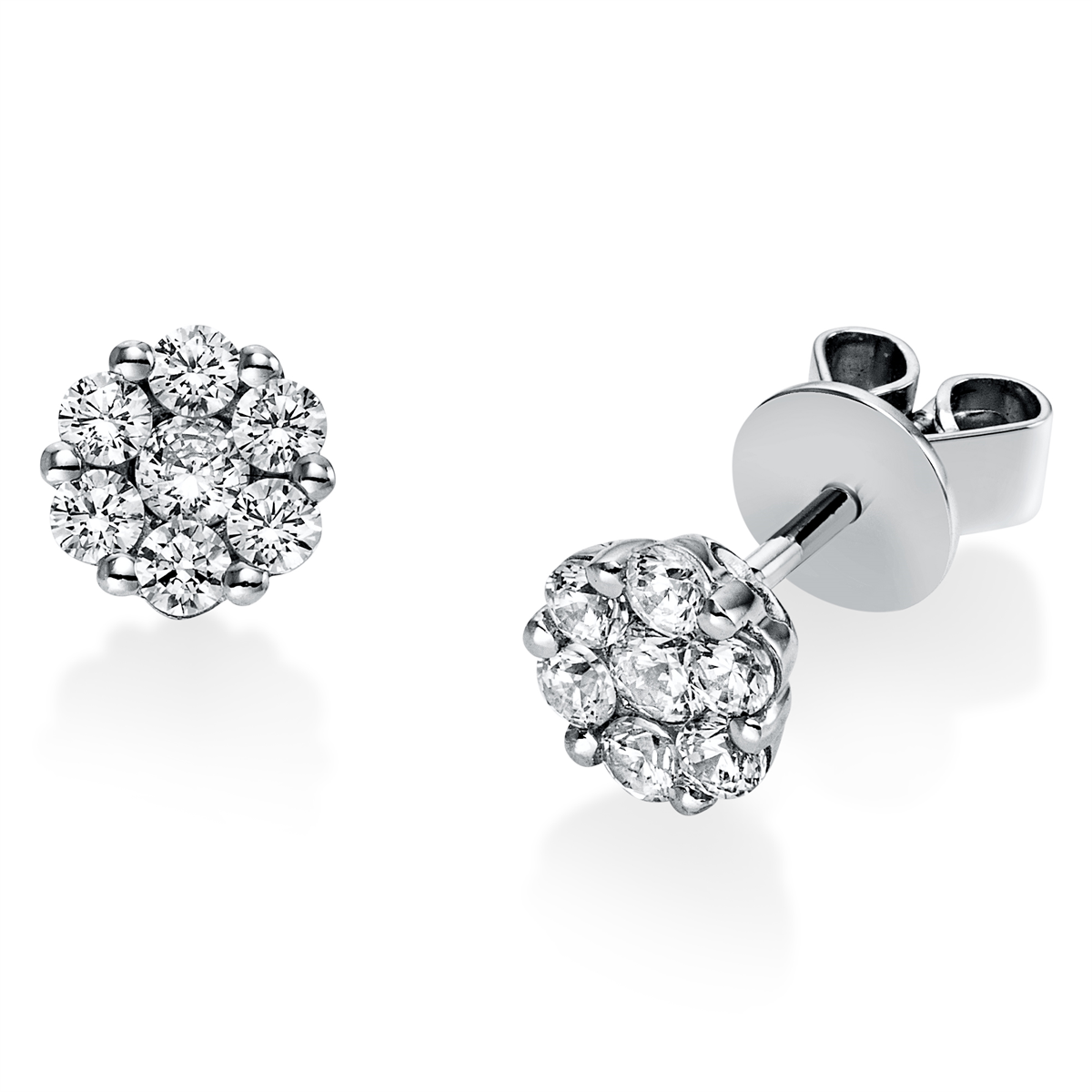 diamond full cut illusion classic studs in platinum