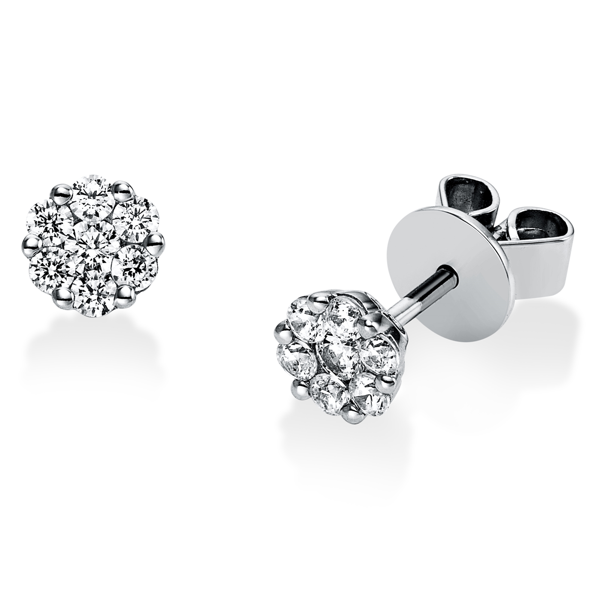diamond full cut illusion classic studs in platinum