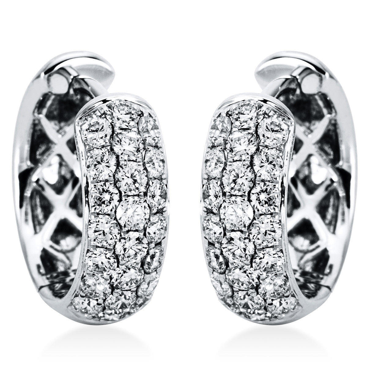 diamond full cut multi-stone hoops & huggies in white gold