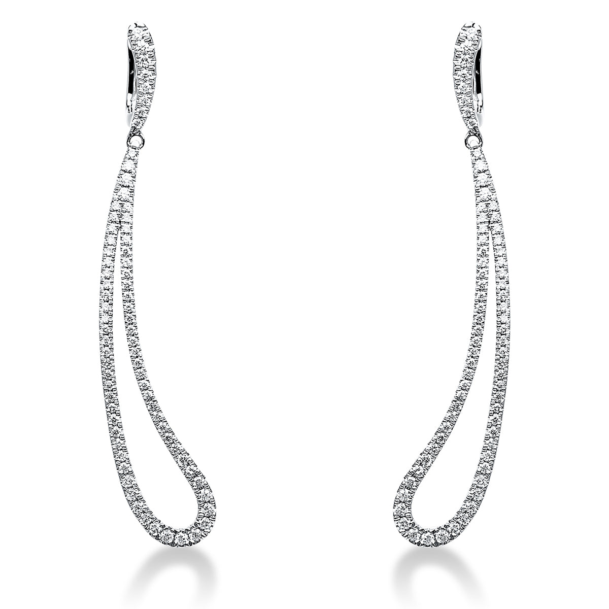 diamond full cut modern woman earrings in white gold