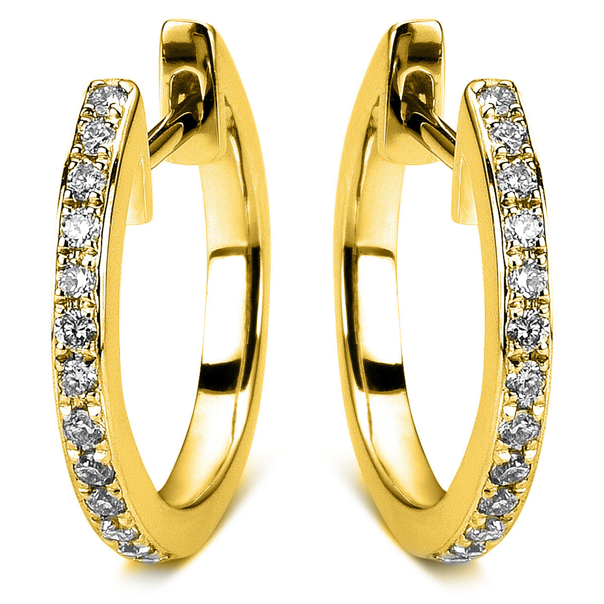 diamond full cut multi-stone hoops & huggies in yellow gold
