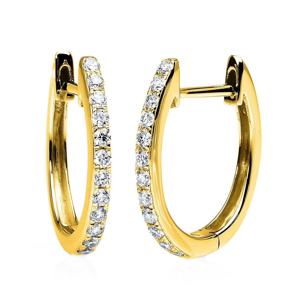 diamond full cut multi-stone hoops & huggies in yellow gold