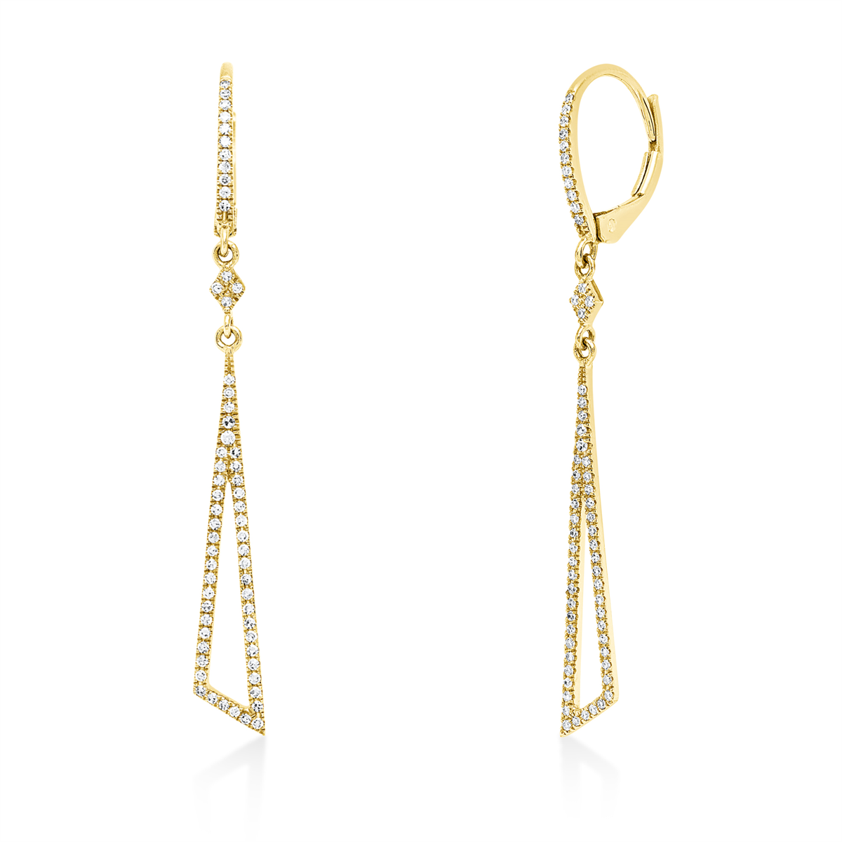 diamond single cut multi-stone earrings in yellow gold