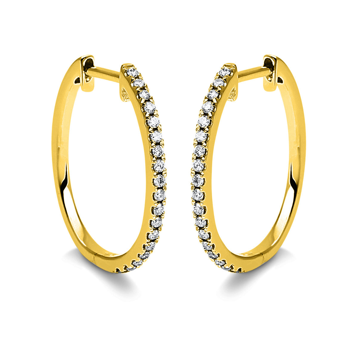 diamond full cut multi-stone hoops & huggies in yellow gold