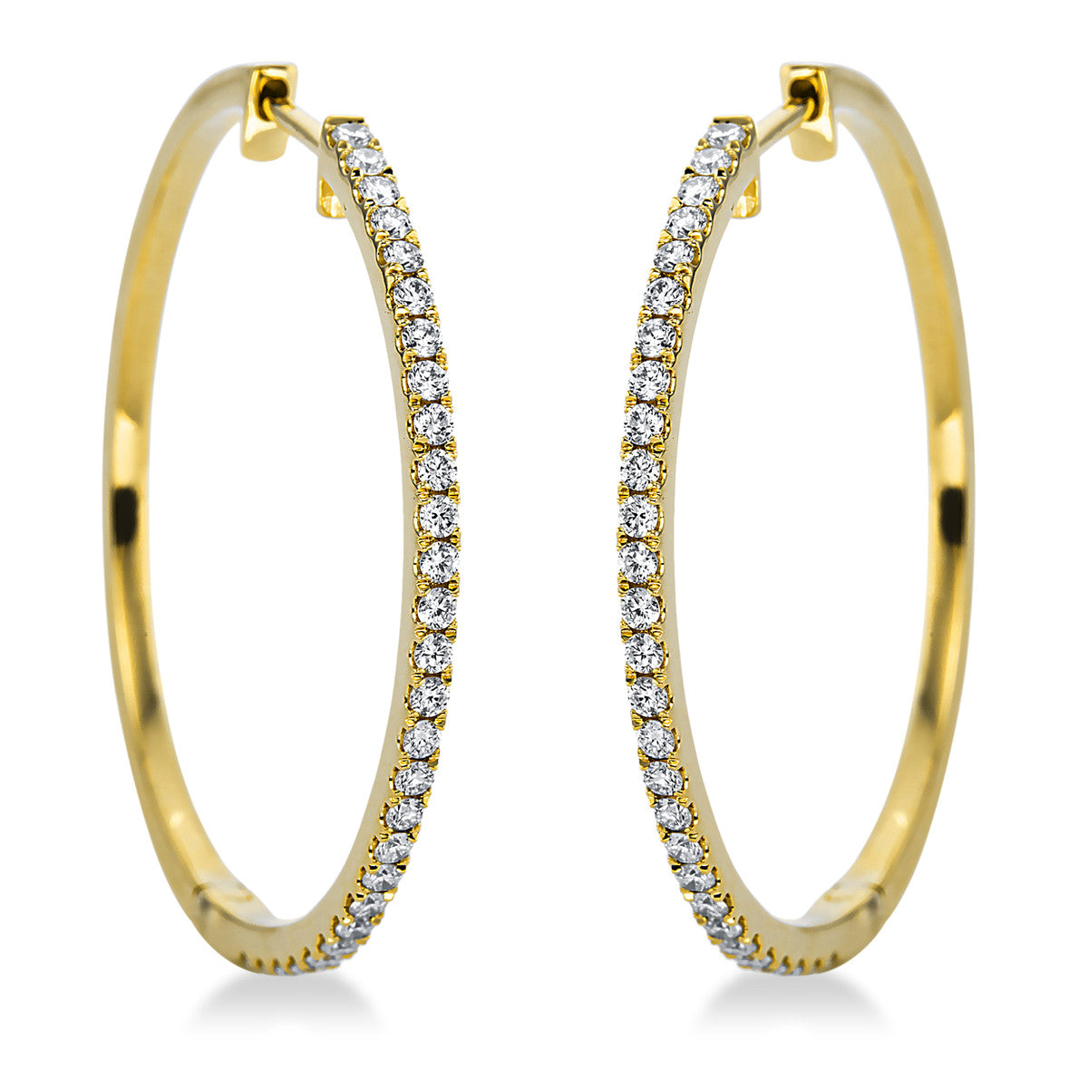 diamond full cut modern woman hoops & huggies in yellow gold