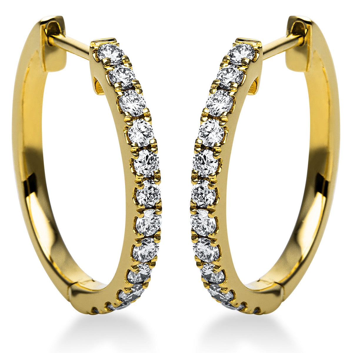 diamond full cut modern woman hoops & huggies in yellow gold