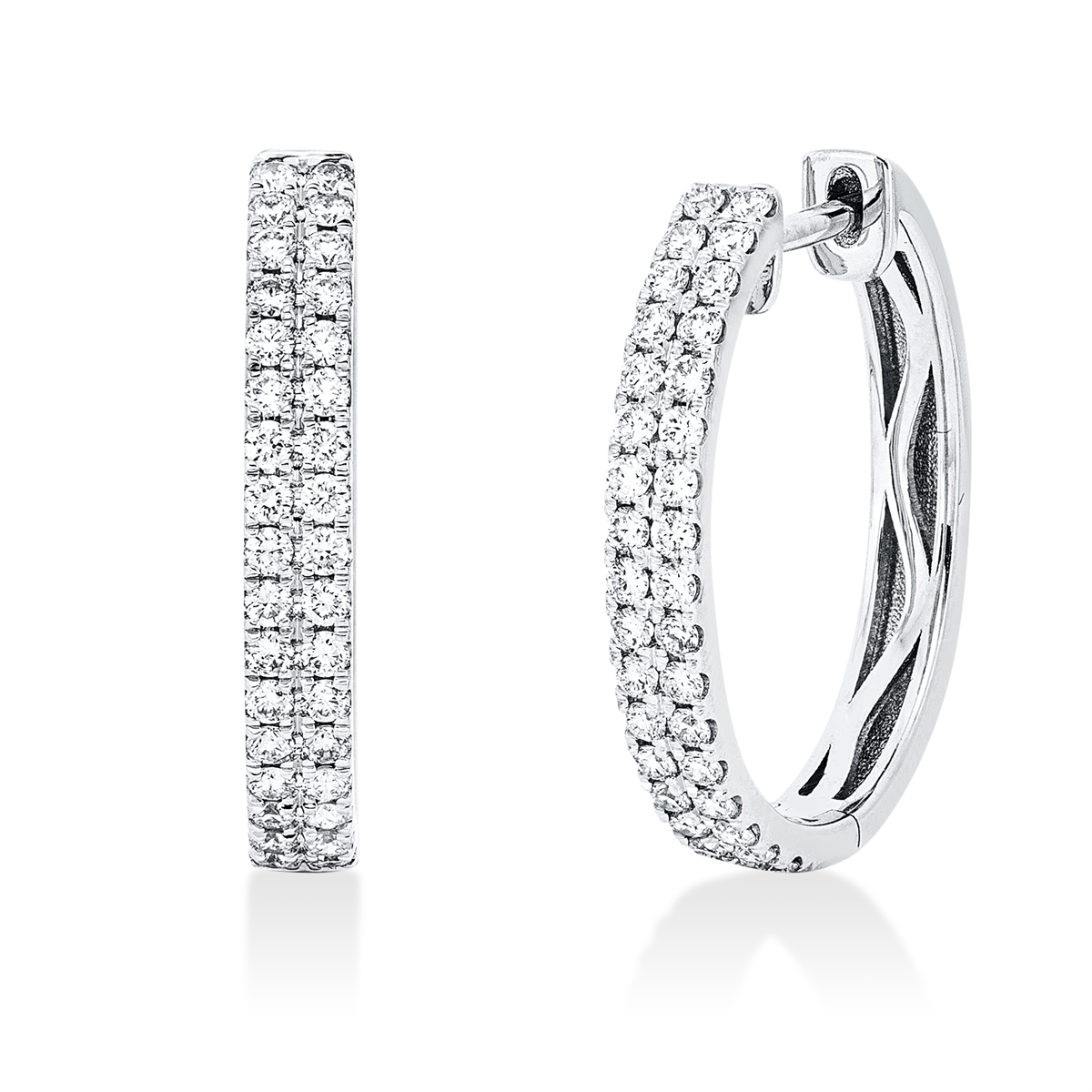 diamond full cut pavé hoops & huggies in white gold