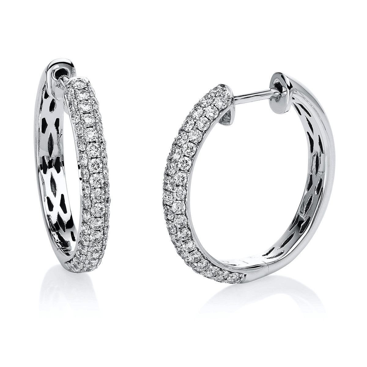 diamond full cut pavé hoops & huggies in white gold