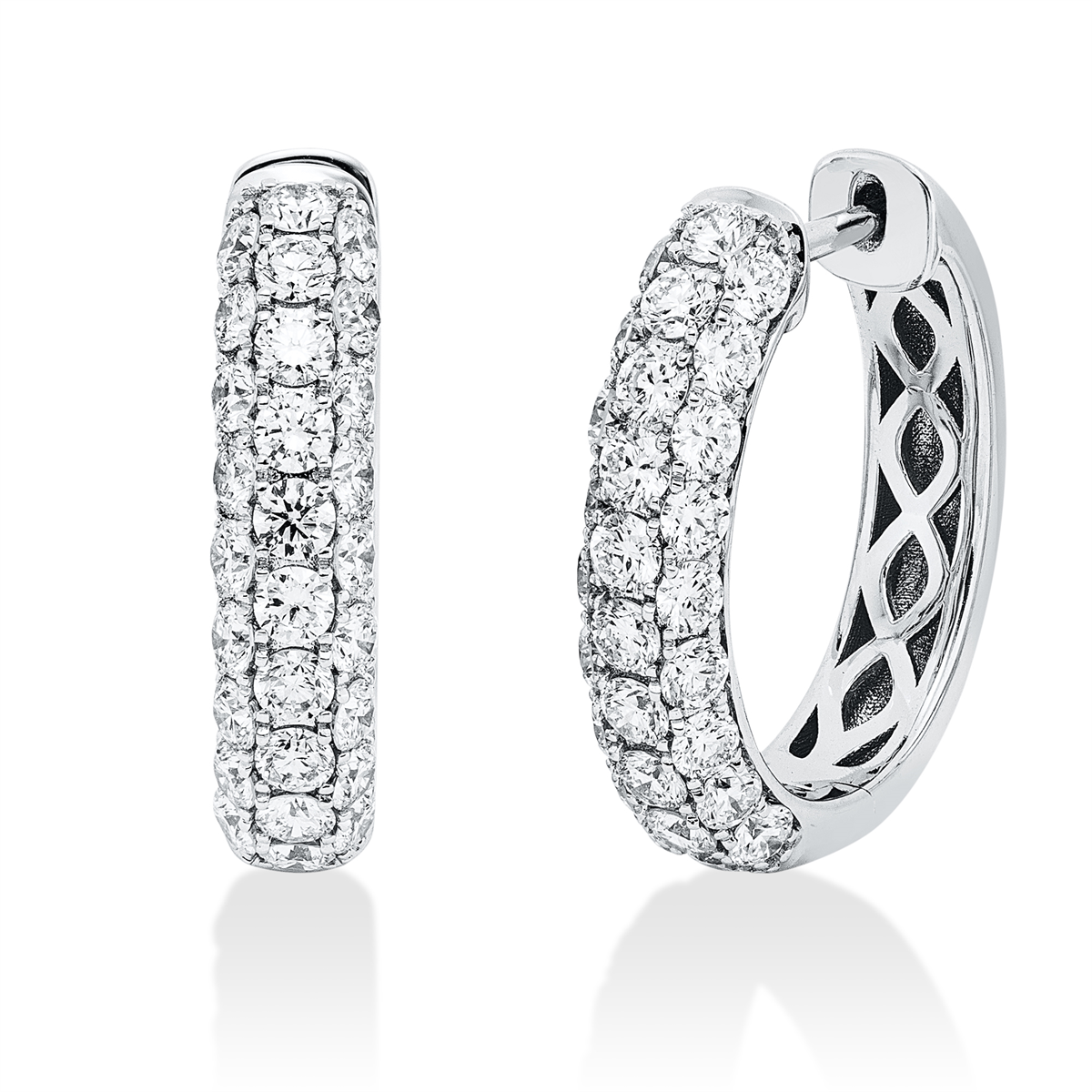 diamond full cut pavé hoops & huggies in white gold