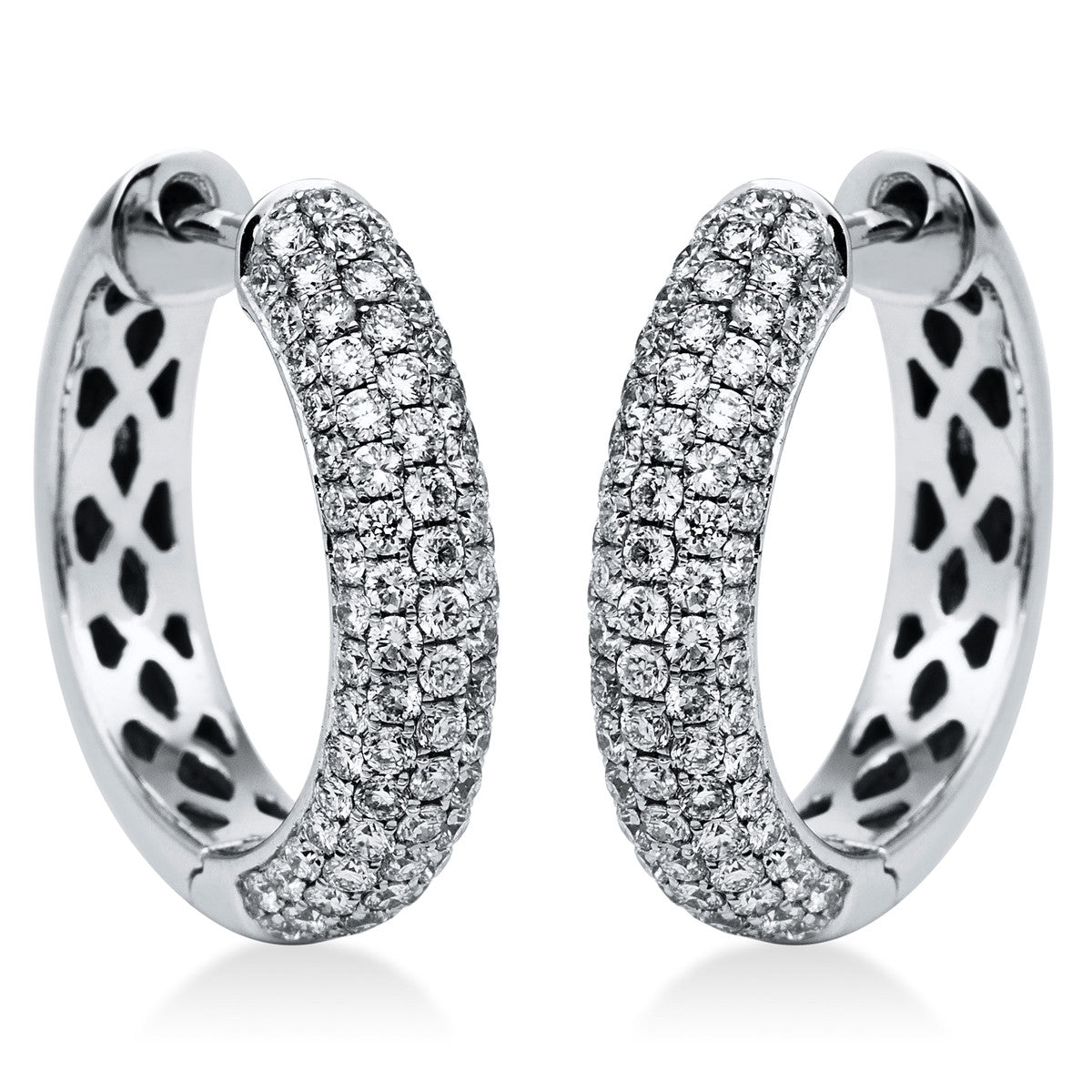 diamond full cut pavé hoops & huggies in white gold