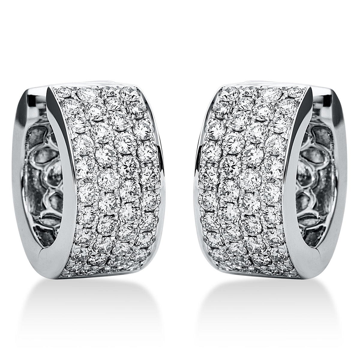 diamond full cut pavé hoops & huggies in white gold