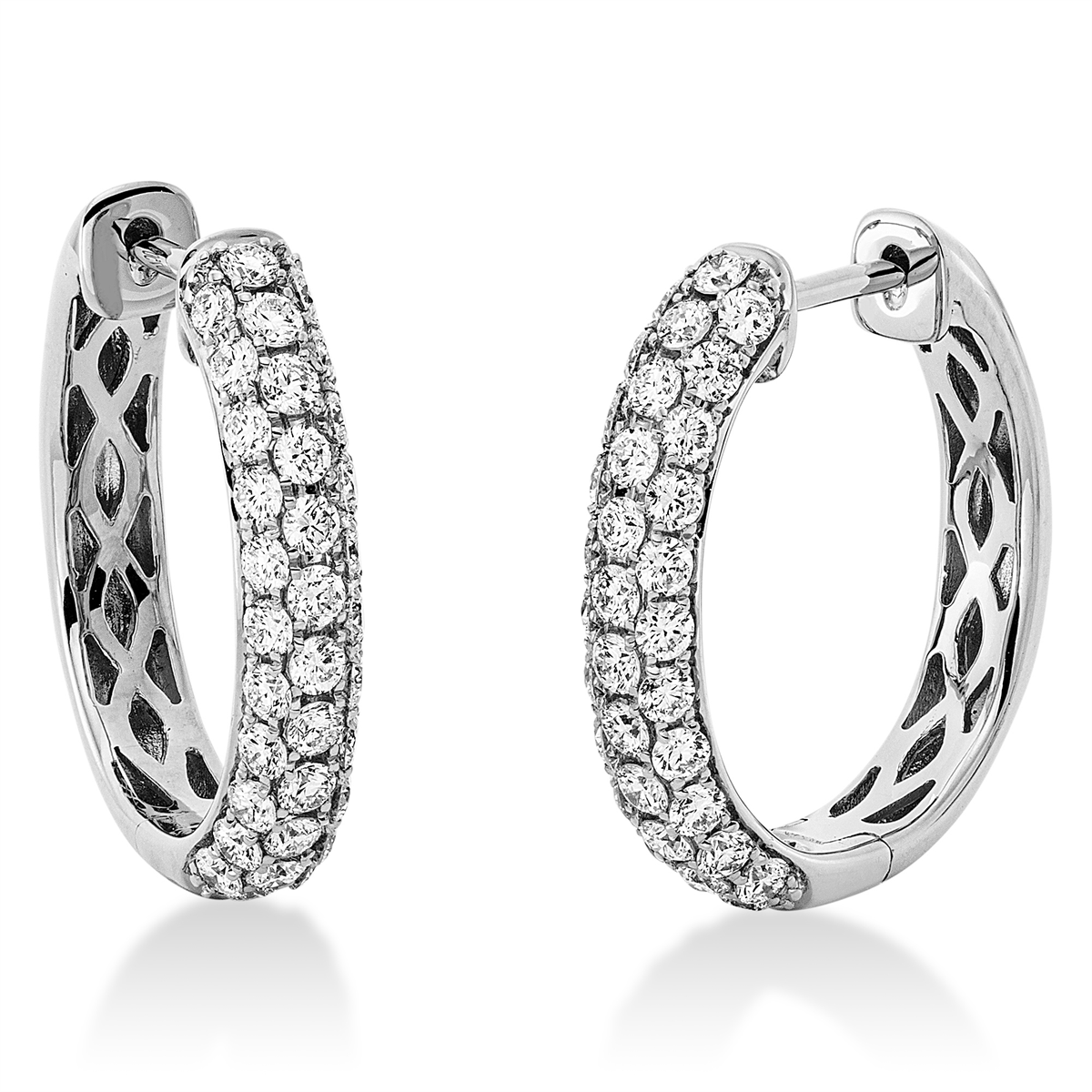 diamond full cut pavé hoops & huggies in white gold