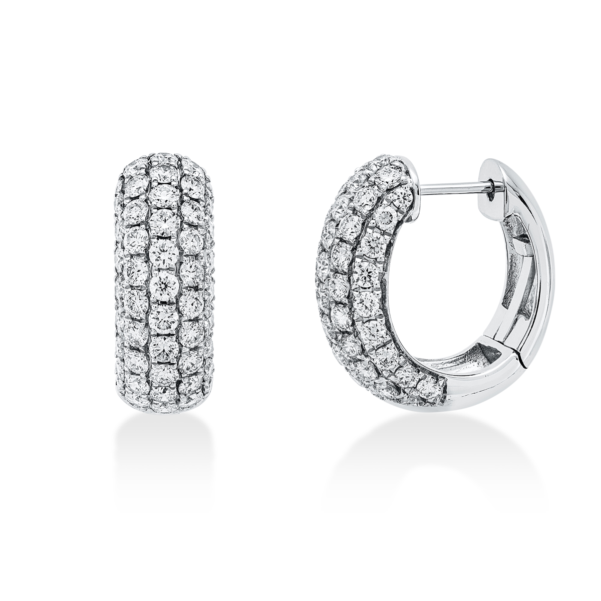 diamond full cut pavé hoops & huggies in white gold