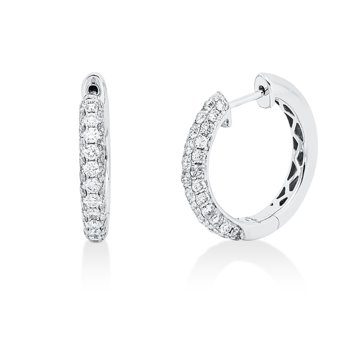 diamond full cut pavé hoops & huggies in white gold