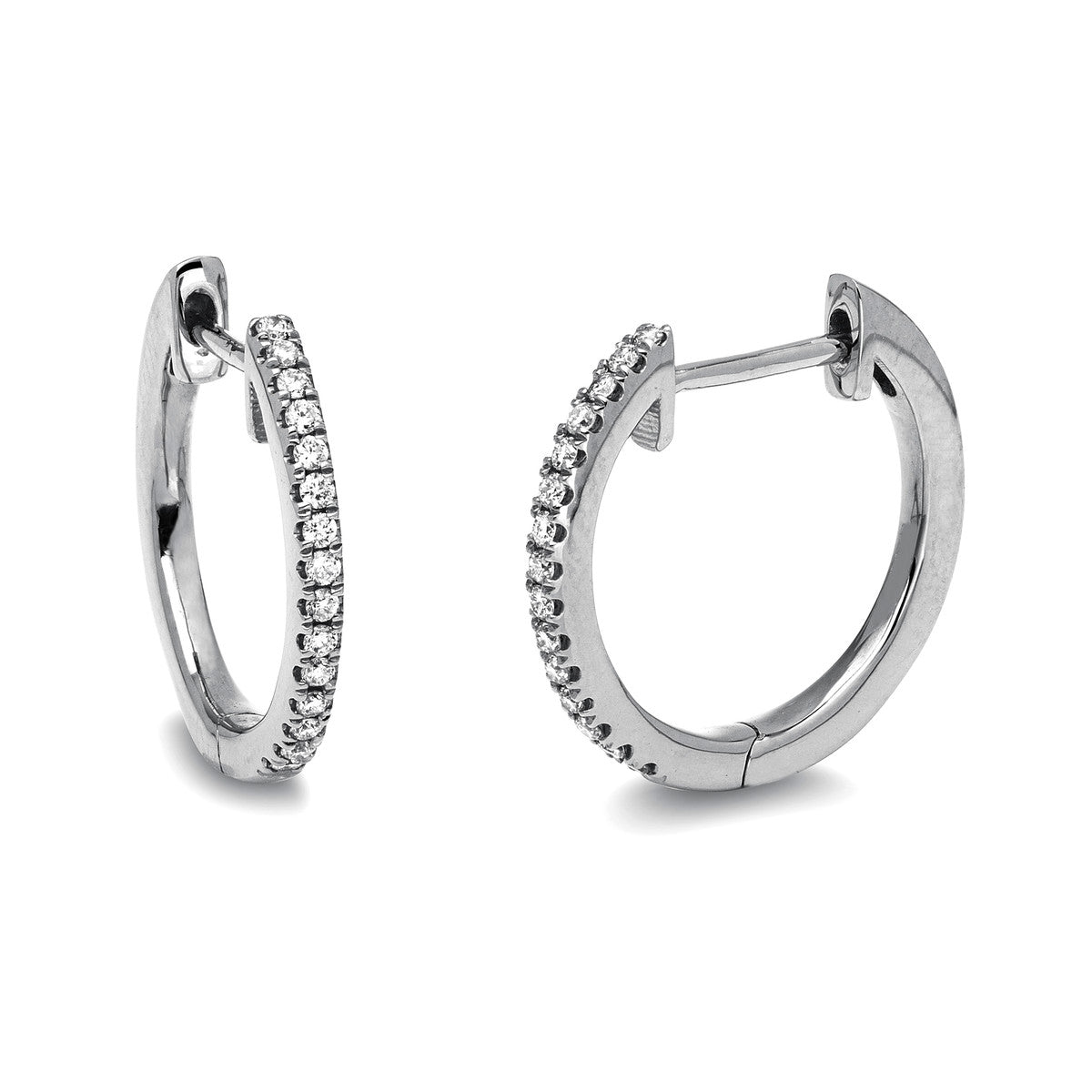 diamond full cut modern woman hoops & huggies in white gold