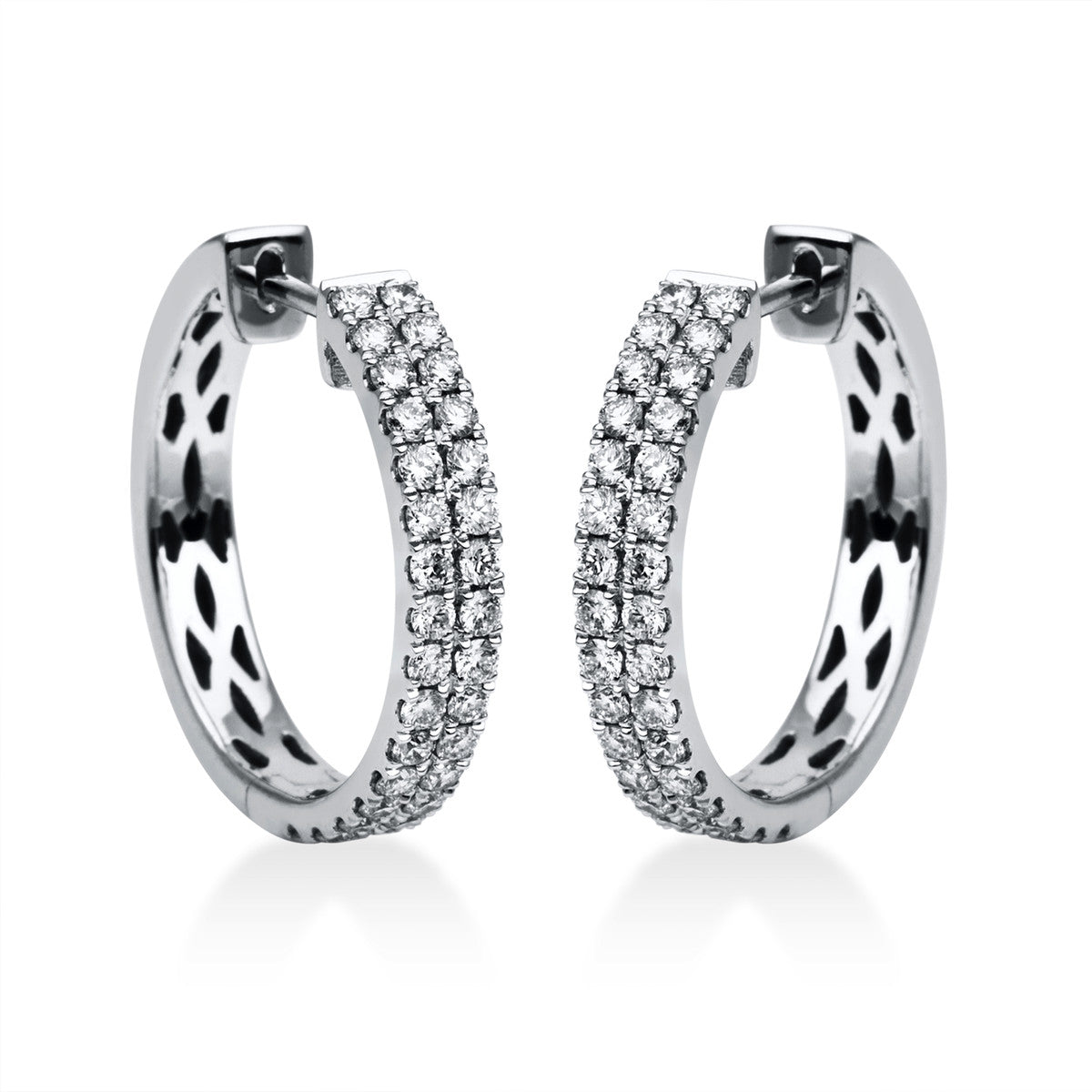 diamond full cut pavé hoops & huggies in white gold
