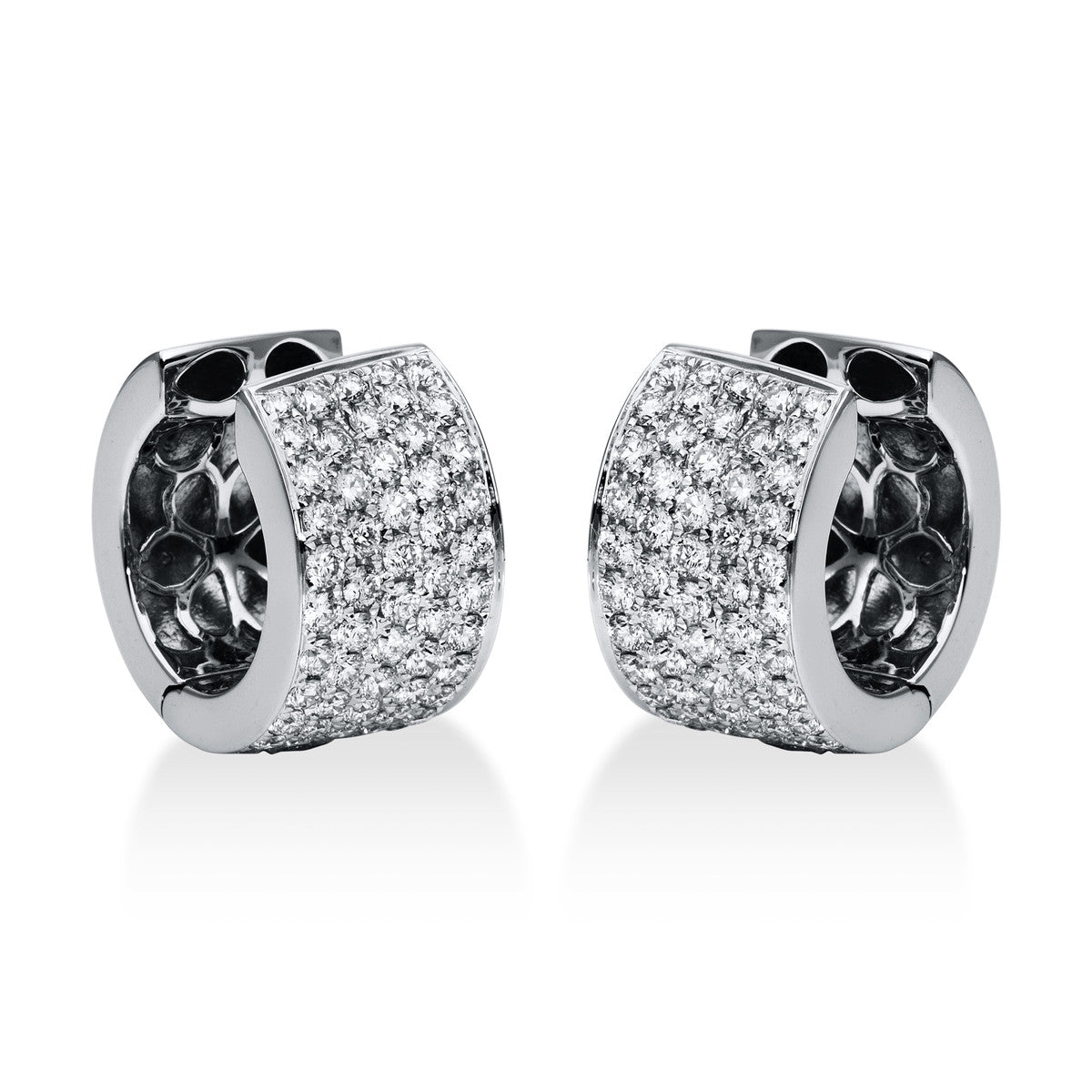 diamond full cut pavé hoops & huggies in white gold