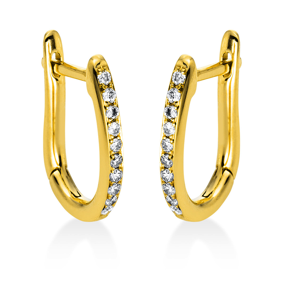 diamond full cut modern woman hoops & huggies in yellow gold