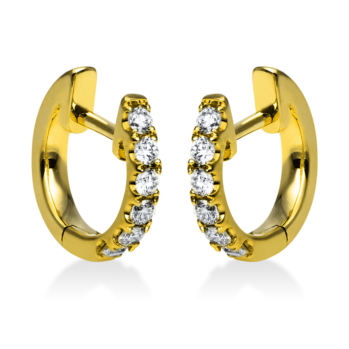 diamond full cut multi-stone hoops & huggies in yellow gold