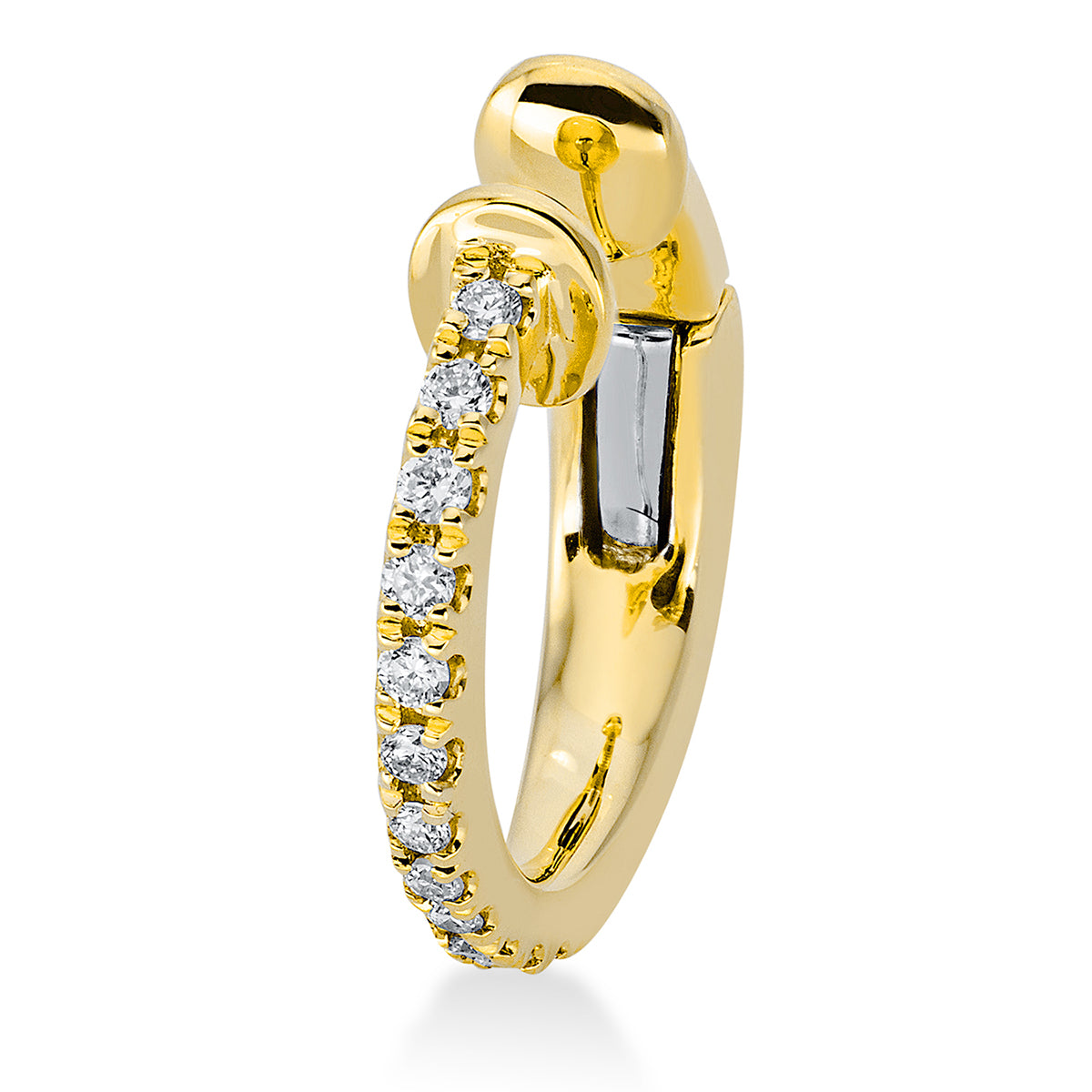 diamond full cut modern woman earrings in yellow gold / white gold