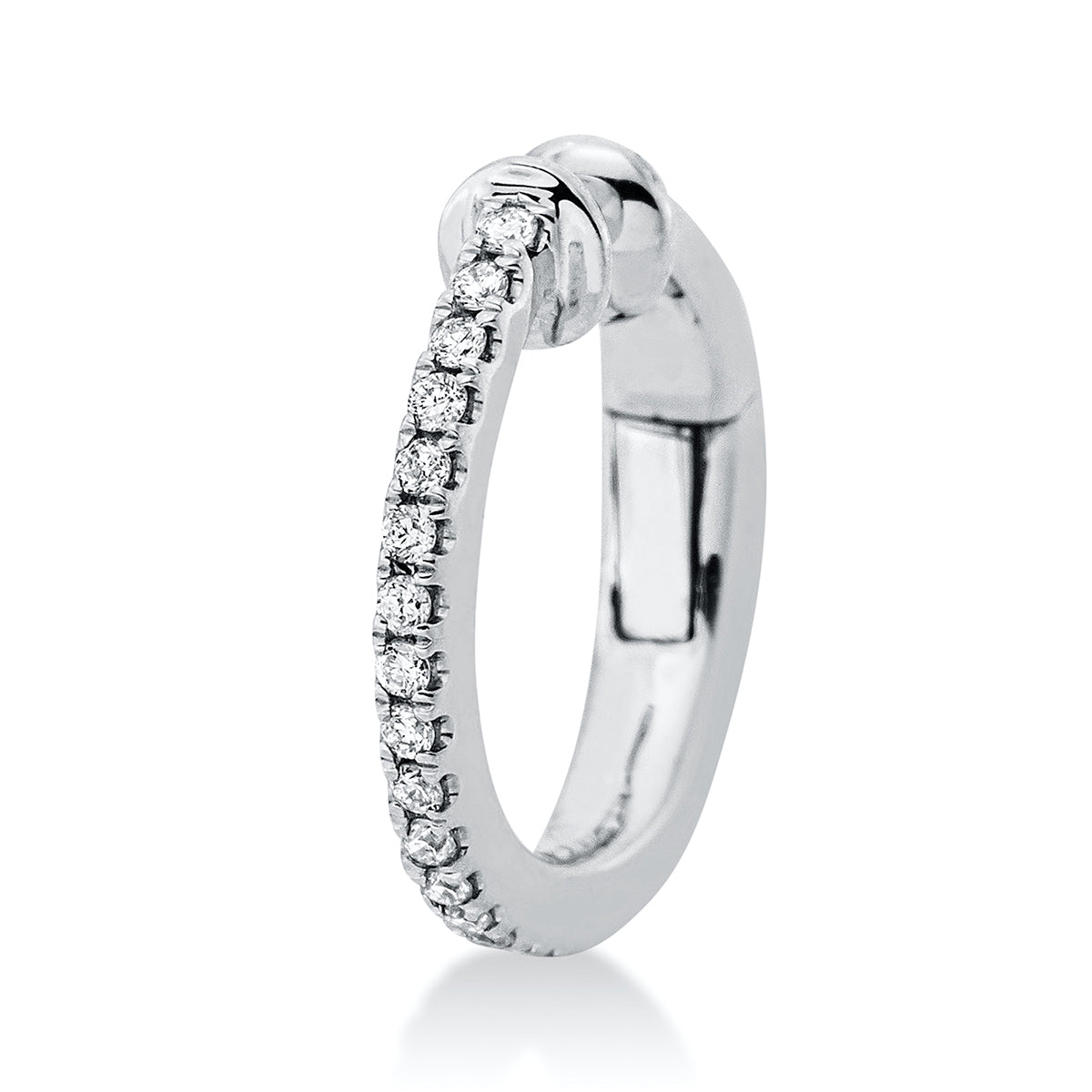 diamond full cut modern woman earrings in white gold