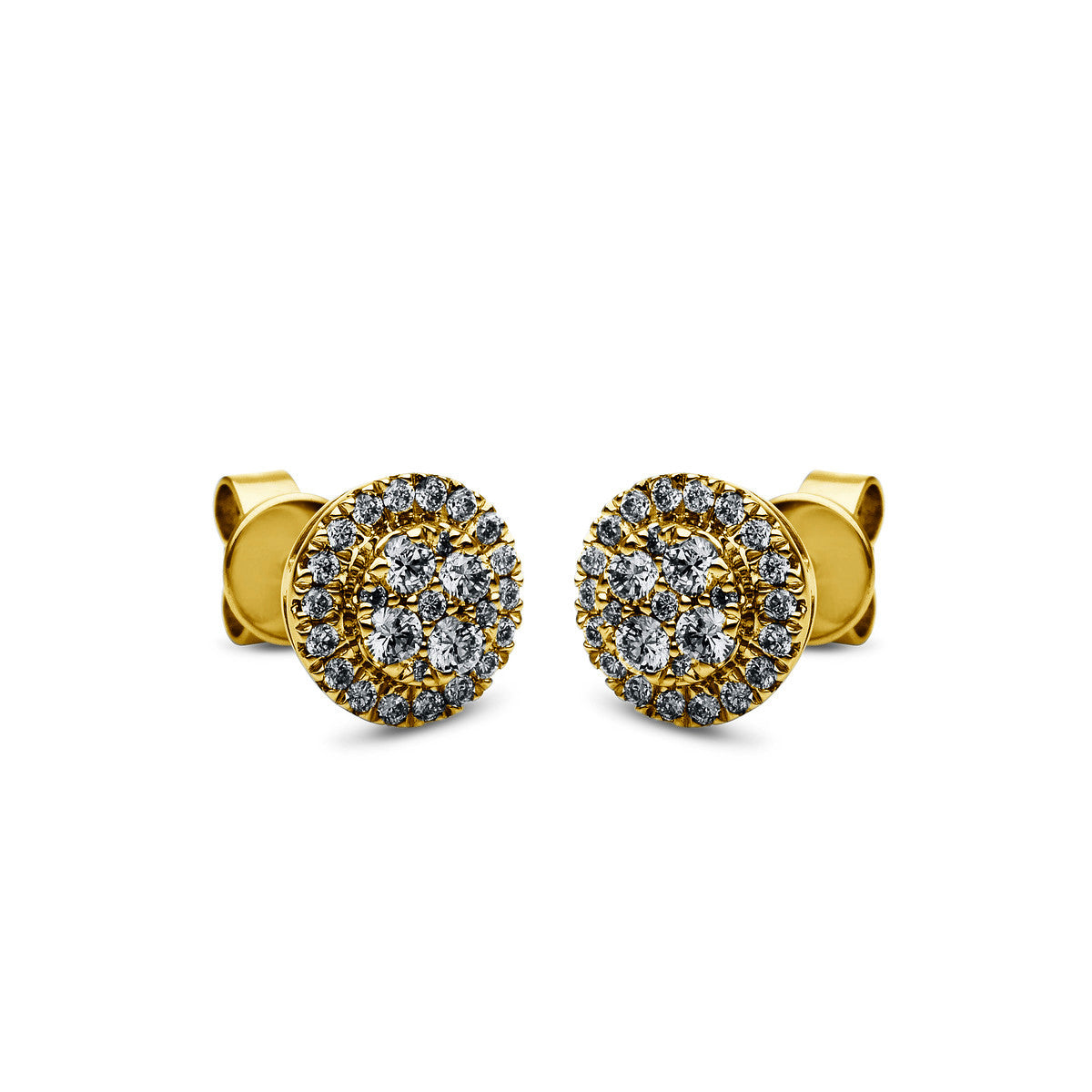 diamond full cut illusion classic studs in yellow gold