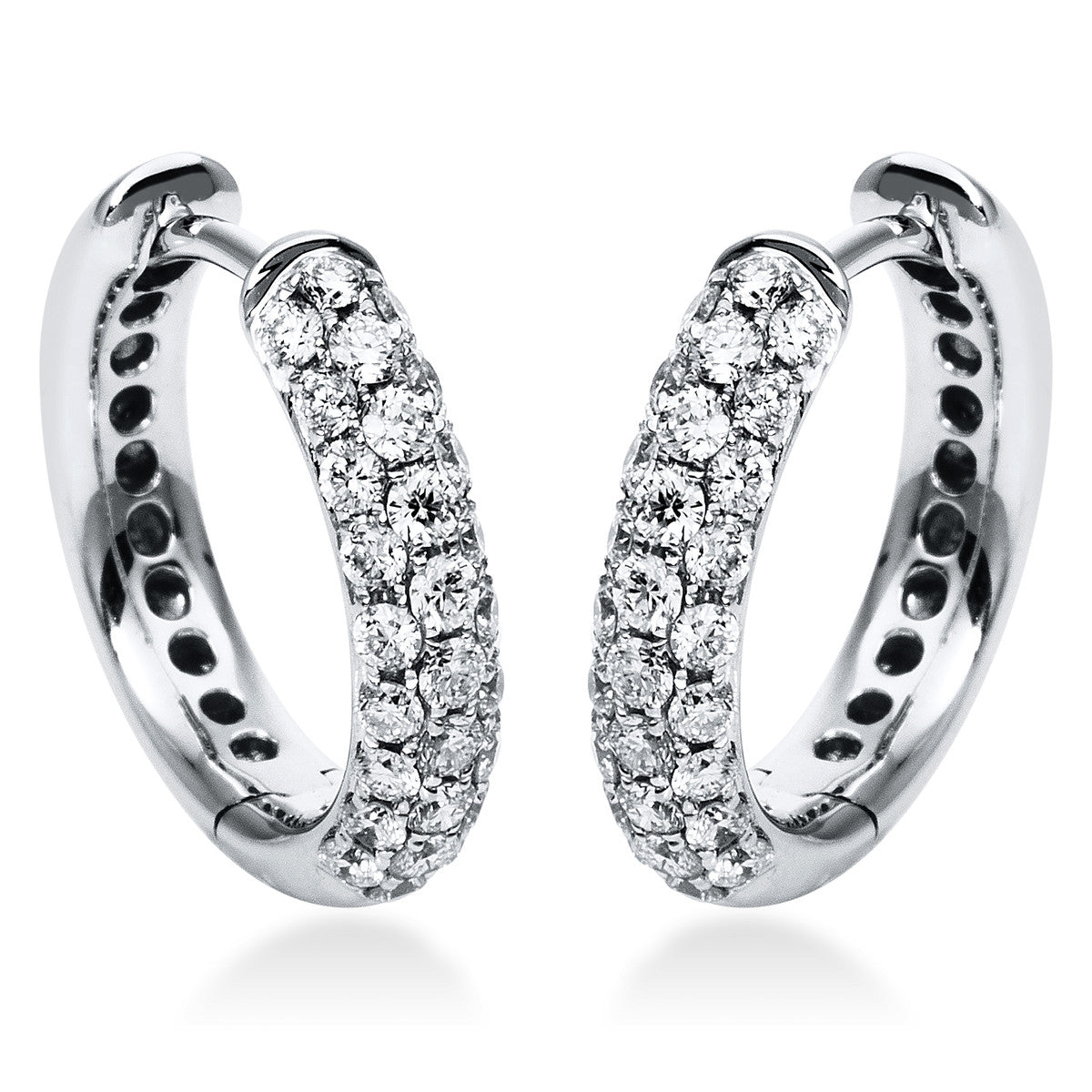 diamond full cut pavé hoops & huggies in white gold