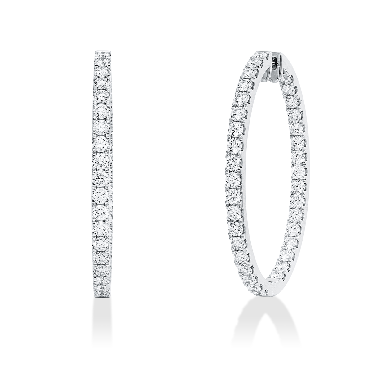 diamond full cut multi-stone hoops & huggies in white gold